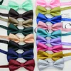 Bow Ties Trendy Solid Color Brown White Bowties For Men Women Formal Dress Business Groom Party Butterfly Bowknot Banquet Cravat