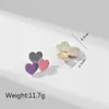 Dangle Earrings Cute Korean Butterfly Love Heart Gold Color Square Stud For Women Fashion Jewelry 2024 Gift