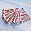 1014PCS Diamond Makeup Brushes Set Cosmetic Powder Foundation Blush Contour Eye Shadow Liner Eyebrow Eyelash Make Up Brush Tool 240127