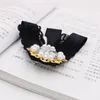 Bow slipsar spetsband Rhinestone slips brosch koreansk kvinnor kostym skjorta tröja krage blommor handgjorda smycken stift gåvor för kvinnor