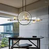 Lampes suspendues Post-moderne bande de verre bulle lustre type créatif magique haricot restaurant salon lumières LED décor luminaire
