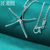 Pendants DOTEFFIL 925 Sterling Silver Fashion Star Fish Pendant Necklace 18 Inches Snake Chain For Women Jewelry Christmas Gift