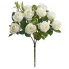 Dekorativa blommor Faux Rose Bouquet Vackra miljövänlig simulering Flower Wedding Centerpiece Fake Plant Party Accessories