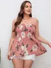 Finjani Cami-Kleid Sommer Plus Size Damenbekleidung Blumendruck Tube Cami-Kleid Strandstil Saumkleider für Frauen 240129