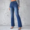 Jeans pour femmes Bootcut classique pour femmes printemps tempérament simple pantalon ajusté surdimensionné vintage évasé vêtements féminins