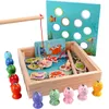 Kids Early Education Props Wooden Magnetic Games 3D Fishing Toy Game Baby Educational Toys Children Birthday Christmas Gift 240202