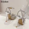 Eilyken 946 PVC Women Transparent Pumps Sexy Butterfly-Knot CRYSTAL High Heels Pointed Toe Wedding Prom Sandals Spring Shoes 240125 43416 75466