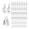 20Pcs30Pcs Angel Keychain with Keyring Chain Yarn Bags Thank You Horseshoe Pendant for Kids Shower Wedding Favor 240122