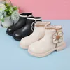 Stiefel Mädchen Kurze Seite Zipper Blumen Nette Kinder Mode Casual Schuhe Elegante Vielseitig Spitze Koreanischen Stil Kinder Schuh