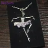 Abbigliamento da palco Ballerina di danza Tutu di balletto Collana di gioielli In lega d'argento inossidabile Regalo per ragazze Accessori souvenir Donna