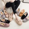 Winter Shoes Women Flat Shoes Casual fur Loafers Slip On Womens cow suede Flats Shoes Moccasins Lady butterfly-knot size 35-43 240129