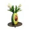 Ceramic Vase avokado Vase Cartoon Artificial Fruit Flower Arrangement POTS Flowerpot Desktop Craft Ornament Creative Gift 240122