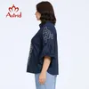 Astrid Womens T-shirt Plus Size Loose Cute Top Female Dating Tee Blouse Flared Sleeve Stand-Up Collar Diamonds Fashion Clothing 240126