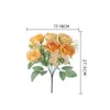 Decorative Flowers Artificial Flower Silk Bouquet Peony Branch With Green Leaves Stem Home Decoration Wedding Party