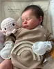 48CM Reborn Doll Handmade Very Lifelike Sleeping Baby Laura 3D Skin with Hand-Root Hair Visible Veins High Quality Toys 240131