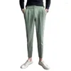 Men's Pants 2024 Spring Fashion Casual Versatile Slim Leg And Feet Fit Solid Color Suit