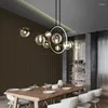 Lampade a sospensione Post Modern Striscia di vetro Lampadario a bolle Tipo creativo Fagiolo magico Ristorante Luci del soggiorno Apparecchio decorativo a LED