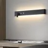 Vägglampa zerouno modern led multifunktionell läsning fixtur säng rum headboard natt bakgrundsbelyst