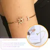 Charm Armband 2st Övre arm manschetten öppen sol och månförpackning för kvinnor