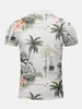 Polos Coconut Tree Hawaii Print 3D Polo zamek błyskawiczny Koszulka z krótkim rękawem dla mężczyzn