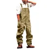 Men's Pants Trendy Cargo Jumpsuit Breathable Sleeveless Skin-friendly Wide Leg Bib Overalls Casual