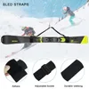 Sacos ao ar livre pólo de esqui carregando alça ajustável ombro skiboard fixo com almofada anti-deslizamento para placa preta 1pcs