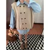 Women's Blouses Women Two-piece Korean Style Niche Design Layered Sweater Autumn Vest Versatile Loose Casual Shirt Fashion Age Reduction