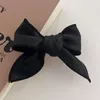 Hair Accessories Solid Color Duckbill Side Clip Elegant Fashion Bangs PU Leather Bow Hairpin Temperament Vintage