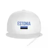 Ball Caps Estonia Flag Flat Brim Baseball Cap Oddychany Regulowalni mężczyźni kobiety Outdoor Hip Hop Hap na prezent