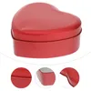 Förvaringsflaskor röd hjärta form tinplattan söt förpackning kan utsökt båge godis burk bärbar presentbehållare för bröllopsfest