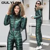 Ski Suit Women Jackets Winter Hooded Parka Jumpsuit Women Bodysuit Sashes Jumpsuits Zipper Overalls Tracksuits 240122