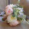 Wedding Flowers Bouquet Bridal Bouquets Artificial Silk Peony Bridesmaids Bride Buque De Noiva