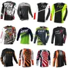 Męskie koszulki Bat Fox Motocross Jersey Long Rleeve Downhill Enduro Mountain Bike T-shirt Camiseta Mtb Maillot Ciclismo Hombre XYQS