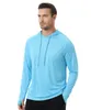 Été hommes chemises de pêche refroidissement à capuche hommes à manches longues UPF 50 Rash Guard à capuche survêtement course randonnée Jogger chemise 240127