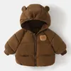 Kids Winter Down Jacket Cute Bear Snow Wear Coats Thicken Warm Girls Boys Cotton Clothes Chidlren Hooded Parkas 16 Years 240122