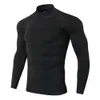 magliette da uomo collo alto fitness manica lunga sport professionistico da corsa T-shirt autunno e inverno felpa con cappuccio elastica ad asciugatura rapida