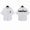 Camisetas masculinas Graffiti Tees Palms Palmangel City Designer Limited Inkjet Graffiti Letter Printing Homens Mulheres Veleiro de manga curta Casual Tops brancos