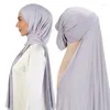 Etniska kläder Instant Hijab Scarf Jersey Hijabs Scarves Pinless Premium With Turbe Inner Caps Headsvesves