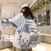 Schultaschen Japanischer Trend Kontrastfarbe Mädchen Rucksack Mitte Niedliche Tasche Große Kapazität Lässige Reise Computer Buch Frauen