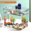 PET Explosiebestendig aquarium Tafelblad Mobiel Klein ecologisch waterreservoir Aquariumdoos Kunststoffen Ultrawit organisch glas 240124