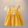 Robes de fille 1-4Y été enfant en bas âge robe dessin animé lapin anniversaire princesse Costume bébé vêtements enfants décontracté infantile Oufit A1089