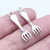 Charms Fashion Alloy Vintage Tableware Fork Utensil Pendant 8 30mm 40pcs AAC450