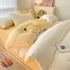 Dickes Flanell-Bettwäsche-Set, Winter, warm, Korallensamt, Bettbezug, Heimtextilien, Einzelbett, Doppelbett, Queen-Size-Bett, Bettbezug 240118