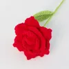 Flores decorativas crochê flor dia dos namorados amor malha artesanal rosa para meninas feminino aniversário de casamento da