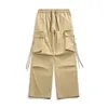 Mäns byxor Solid färg Multi-Pocket Outdoor Trend Sweatpants Waterproof Multifunktionell Casual Camping Cargo