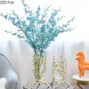 Criativo metal vidro folhas douradas videira vaso de cobre hidroponia arranjo flor caro moderno decoração para casa casamento 240122