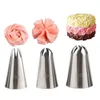 Baking Tools 3pcs/Set Big Size Cream Cake Icing Piping Russian Nozzles Pastry Tips Stainless Steel Fondant Dessert Decorating