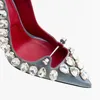 Pumps Female High Rhinestones 682 Party Heels Hand-made Fashion Ladies Stiletto Crystal Pointed Toe Women Shoes 2 96