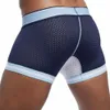 Underpants Sexy Boxer Men Underwear Mesh Low Rise Breathable Cotton U Convex Pouch Athletic Leggings Boxers Hombre Boxershorts YQ240214