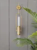 벽 램프 창조적 인 아르 데코 램프 클리어 유리 금속 G9 전구 홈 조명 스콘을위한 팔러 침실 통로 계단 드롭